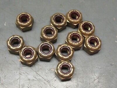 Nylox  Nuts (12) Count 1/4'' - 20   Nos  Usa  Goldtone Red  Nylon  Unused Mint
