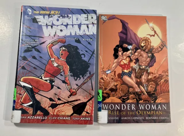 Wonder Woman Vol 1 Blood The New 52 HC &  Rise Of The Olympian PB Book Lot of 2