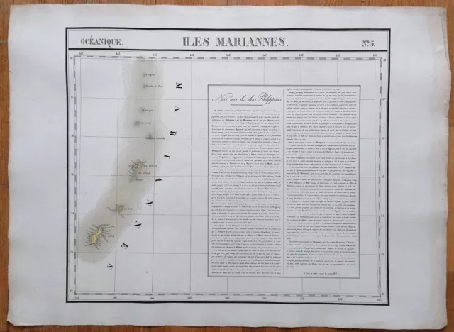 Pacific Large Original Map Mariana Islands 2 Maps by Vandermaelen - 1827