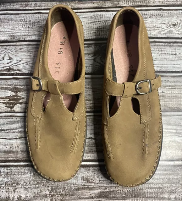 WOMEN'S SIZE 8.5 Dexter Suede Leather T Strap Mary Jane Moccasin ...