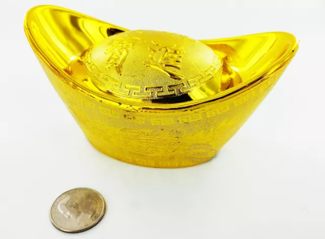 Feng Shui Chinese Golden Ingot Yuan Bao for Attract Wealth and Good Luck Big x 1
