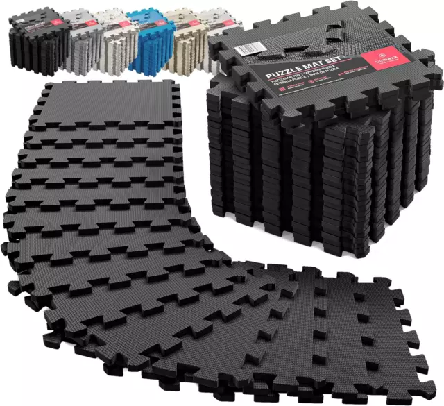 Gym/Home Flooring Set Interlocking EVA Foam Floor Mat, 18pc Puzzle Rubber Tiles