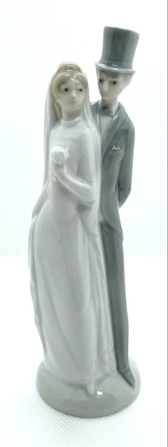 LLADRO NAO Wedding Couple Figurine Cake Topper Handmade in Spain 6" Tall