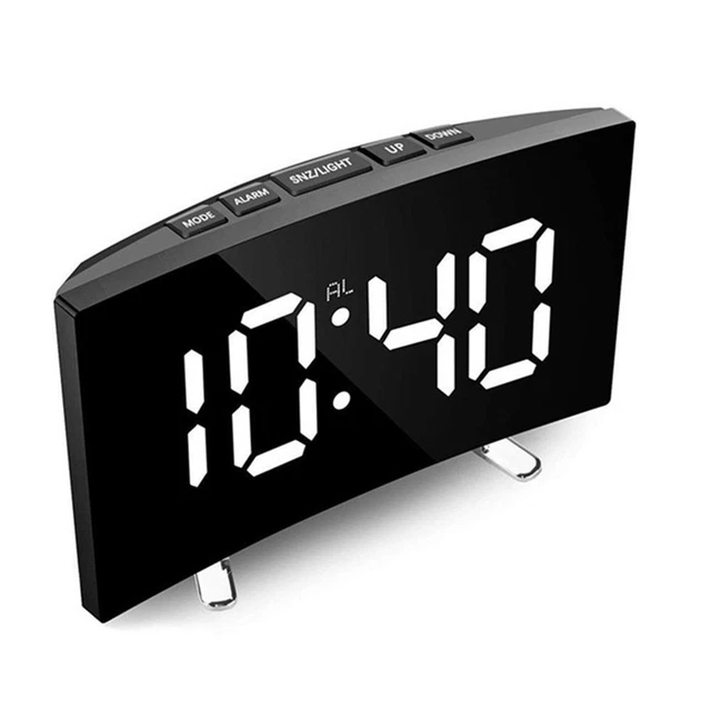 Digital Alarm Clocks Bedside Mains Powered, LED Clock V5C9NICE 5" Curved A1M7