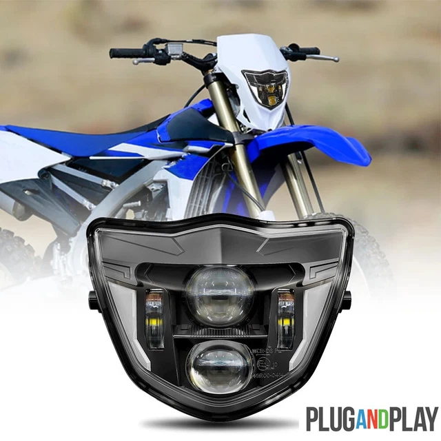 E-24 Approved LED Headlamp High Low Beam DRL for Yamaha WR250F WR450F 2013-2023