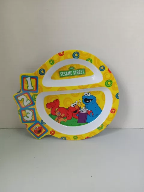 The First Years Sesame Street 123 Melamine Divided Plate Elmo Cookie Monster