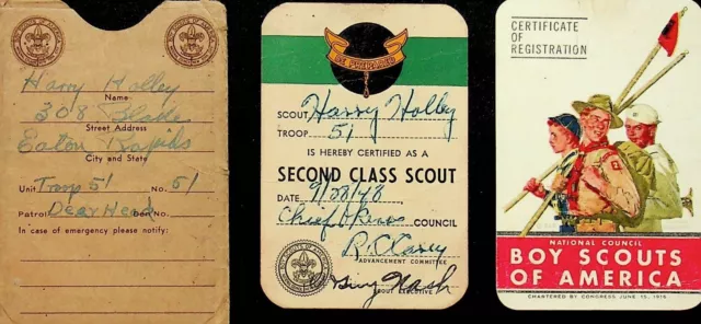 1948 Two Boy Boy Scout Certifications With Envelope - Ee-9