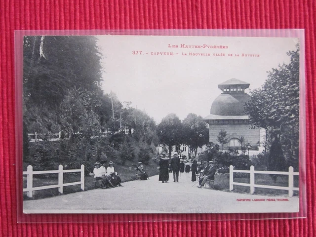 Cpa Ecrite Timbre Capvern Nouvelle Allee De La Buvette Hautes Pyrenees