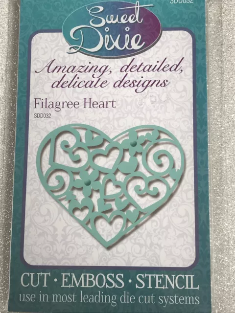 Sweet Dixie Intricate Filagree Heart Cutting Die SDD032 Papercraft Scrapbooking