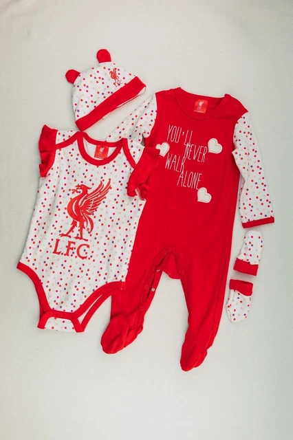 9-12m liverpool football club babygrow and vest set frill and polka dot 9-12m liverpool football club babygrow and vest set frill and polka dot