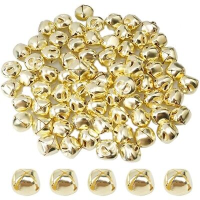 100 Pezzi Jingle Bells, 15Mm Metal Jingle Bells Craft Bells Beads per Oro D A1X7