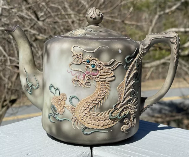 Antique Early 20th C. Morimura Bros Nippon Porcelain Moriage Dragon Teapot Tea