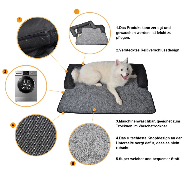 Coussin pour Chien  Doux Lit Matelas Lavable traversin Lavable en Machine