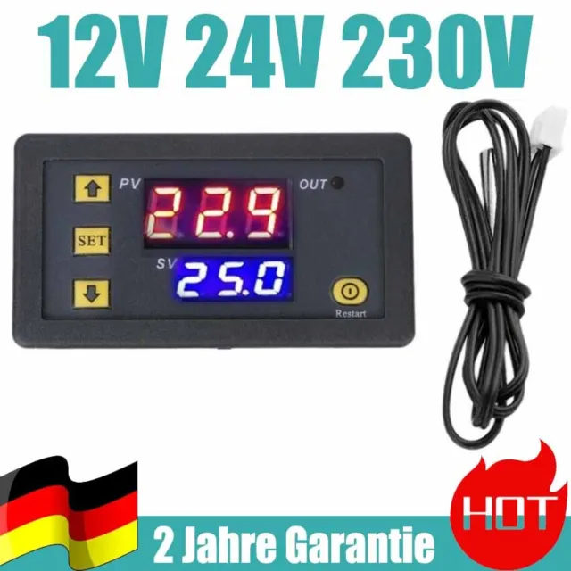 12V 24V 230V 20A Thermostat LED Temperaturregelung Schalter Regler Thermometer