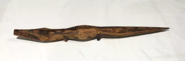 Wooden Crocodile Alligator Sculpture Ornament South African Hand Carved 16 inch