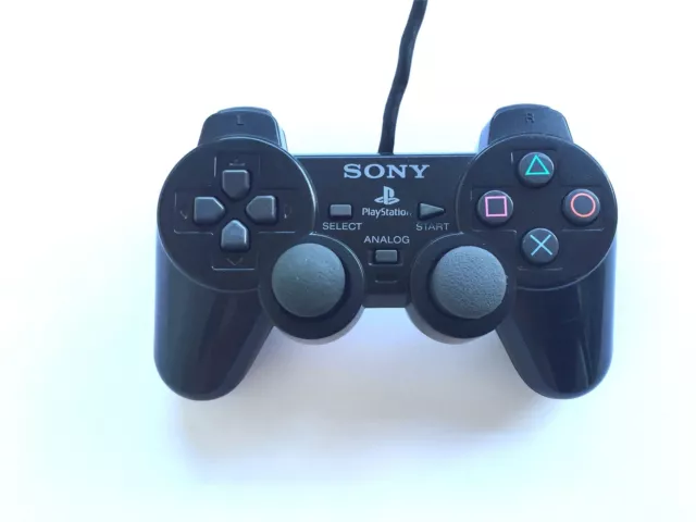 Official Original Sony PS2 Dual Shock 2 Wired Playstation Controller Black