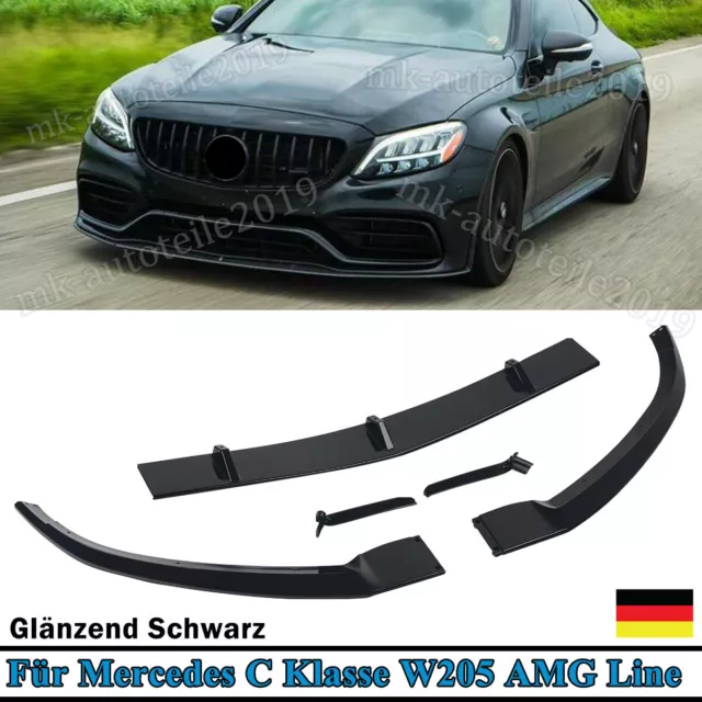 Für Mercedes C W205 S205 AMG Modell Frontspoiler Spoilerlippe Glänz Sport Optik