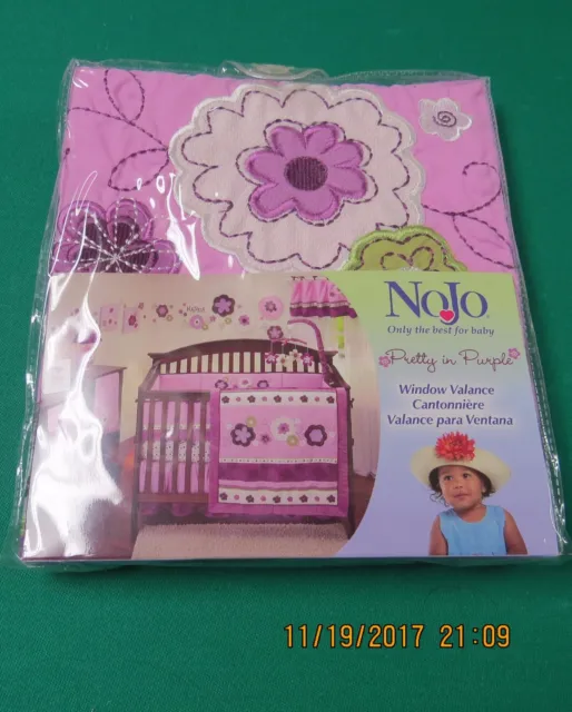 Nojo Baby Girl Nursery Pretty in Purple Flowers Window Valance NEW Floral NWT
