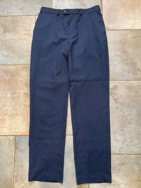WINTERBOTTOM’S NAVY BLUE Pinstripe School Trousers Adjustable Waist W30 ...