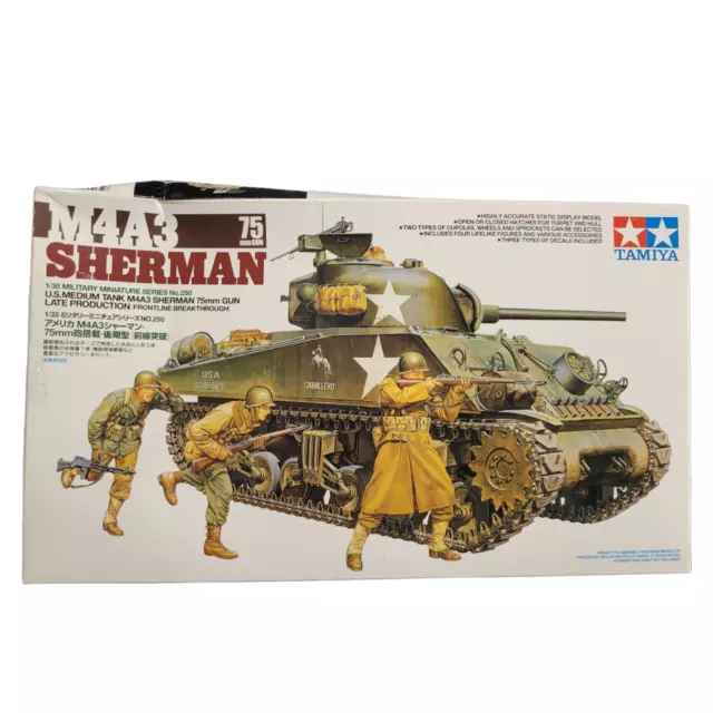 Tamiya M4a3 Sherman Us Medium Tank 75mm Gun With Figures 1 35 Scale