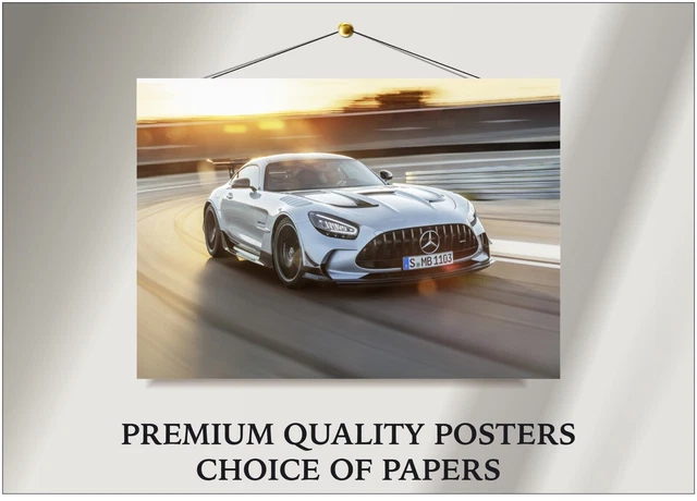 Mercedes AMG schwarz Edition Super Car Kunst großes Poster Druck Geschenk A0 A1 A2 A3 A4