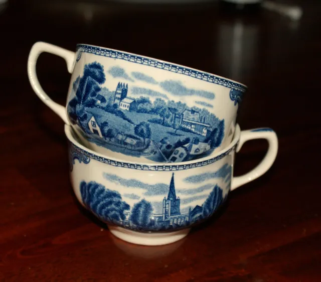 Johnson Bros England Old Britain Castles blau - 2 x Teetasse mit Untertasse