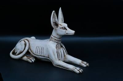 UNIQUE ANUBIS DOG JACKAL Figurine Egyptian God Statue Made from Stone Handmade