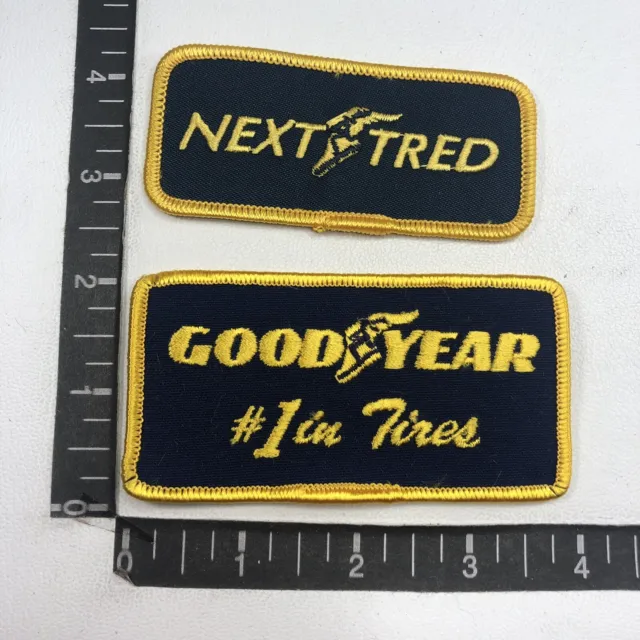 GOOD YEAR GOODYEAR CAR TIRE Advertising 2 Patch Lot #1 & NEXT-TRED (Retread)00TF