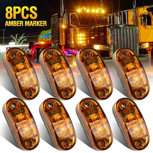 Luces LED Marcadoras Laterales MASO 4 Piezas - 12V/24V, Amber, Para Camiones Y Remolques