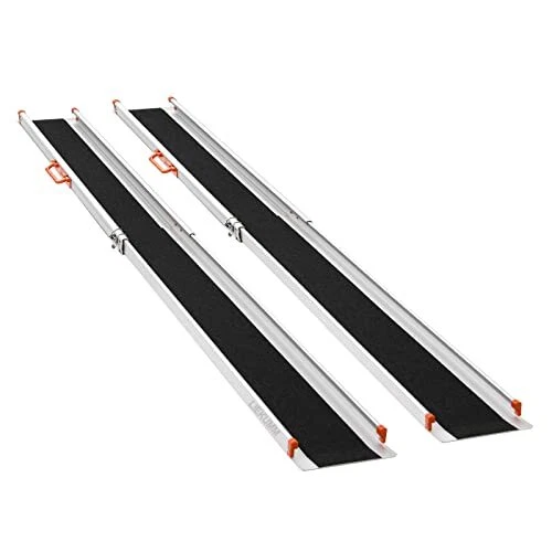 LIEKUMM 240cm x 21cm 2*rutschfeste LaderampeVerstellbare Tragbare Aluminium-T...