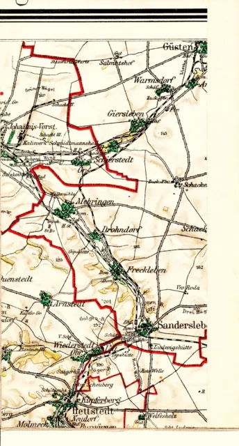 Sandersleben Hettstedt Mehringen 1912 Teilkarte/Ln. Güsten Giersleben Arnstedt