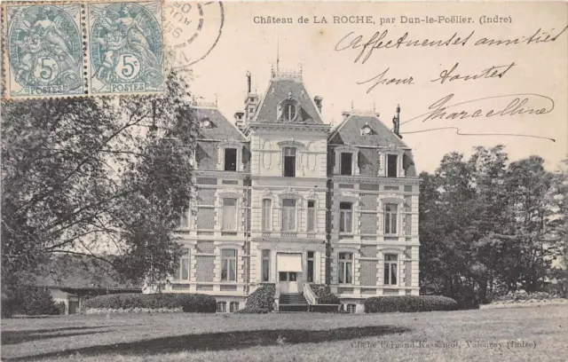 Cpa 36 Chateau De La Roche By Dun Le Poelier