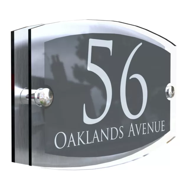 Anthracite House Sign Plaques Door Numbers Personalised Address Acrylic