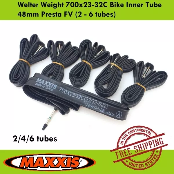 Maxxis Welter Weight 700x23-32C Bike Inner Tube 48mm Presta FV (2 - 6 tubes)
