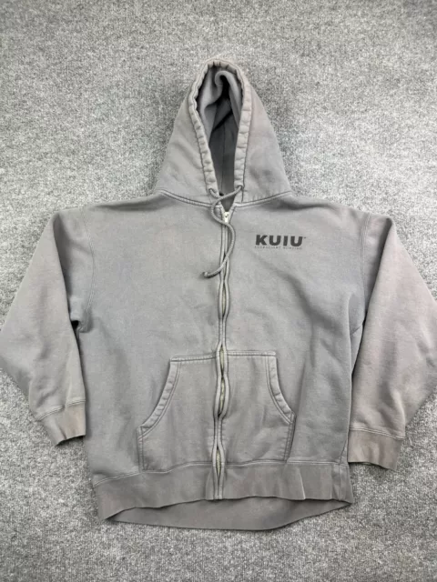 Kuiu Hoodie Men's XL Gray Full Zip Sweatshirt Logo Hunting Double Side Logo