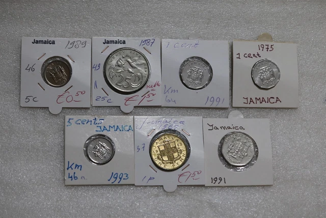 Jamaica - 7 Old Coins Lot B49 #1757