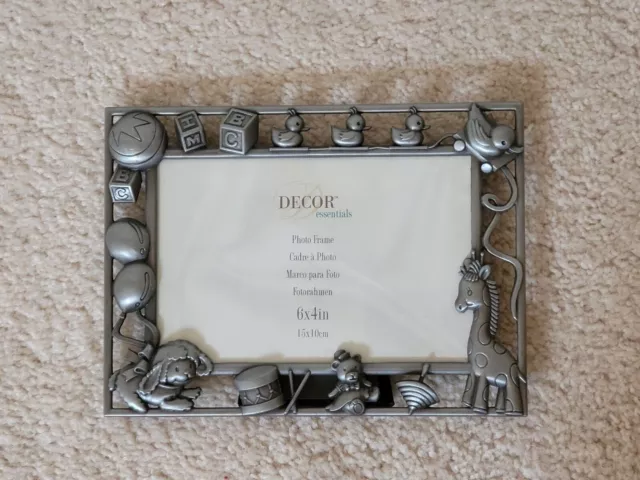 HomeTrends Baby Photo Frame Pewter Landscape Orientation