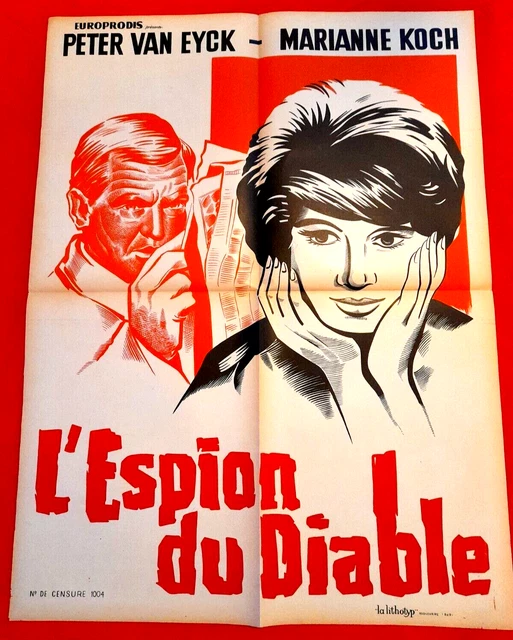 MF2 Affiche Cinema ORIGINAL 60x80 L ESPION DU DIABLE VAN EYCK CHRIST. LEE LITHO