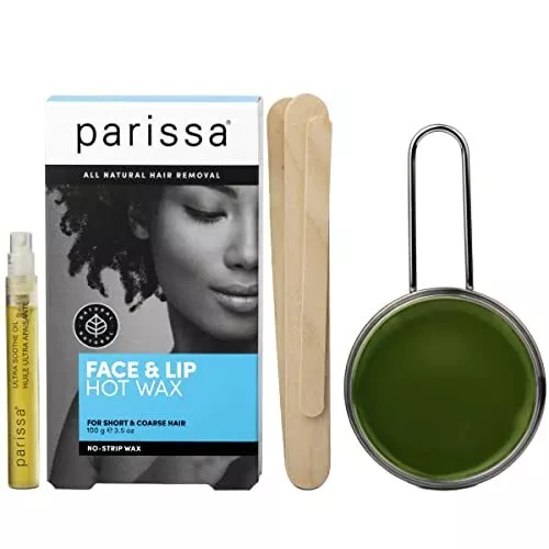 Parissa No-Strip Face & Lip Hot Wax Kit for Short & 1 Count (Pack of 1), Blue