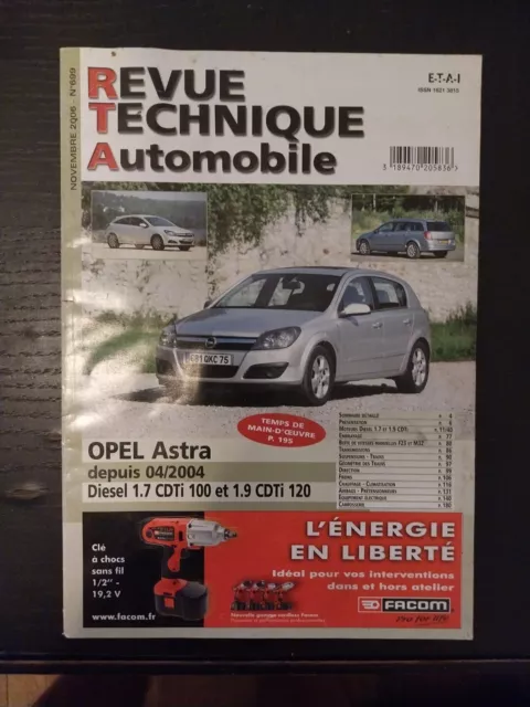 REVUE TECHNIQUE OPEL ASTRA 1.7 CDTi 1.9 CDTI diesel depuis 2004 rta opel astra