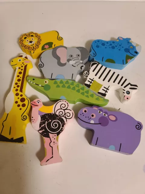 8 Replacement Puzzle Piece ONLY for Melissa and Doug Wood Block Zoo Solid Wood