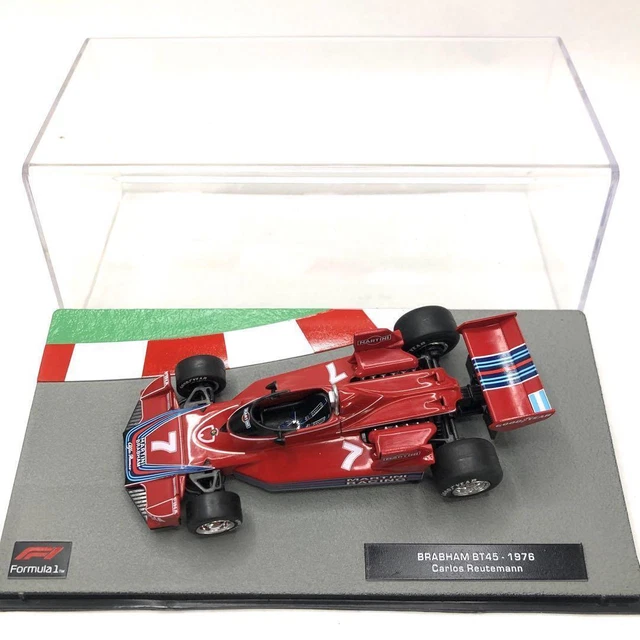Miniature F1 Brabham BT45 De Carlos Reutemann 1976 - Ixo 1:24, Métal, Avec Support