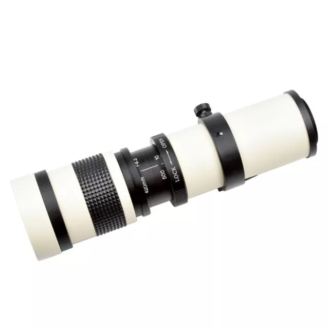 White 420-800mm F8.3-16 Full Manual Focusing Zoom Telephoto Lens Telescopes