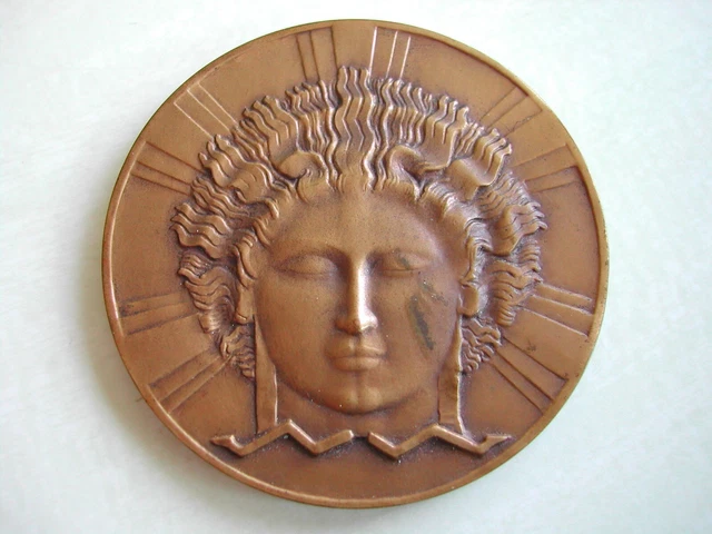 RARE MÉDAILLE ARTISTIQUE En Bronze Argent Daniel Dupuis art nouveau femme jardin EUR 60,00 - FR