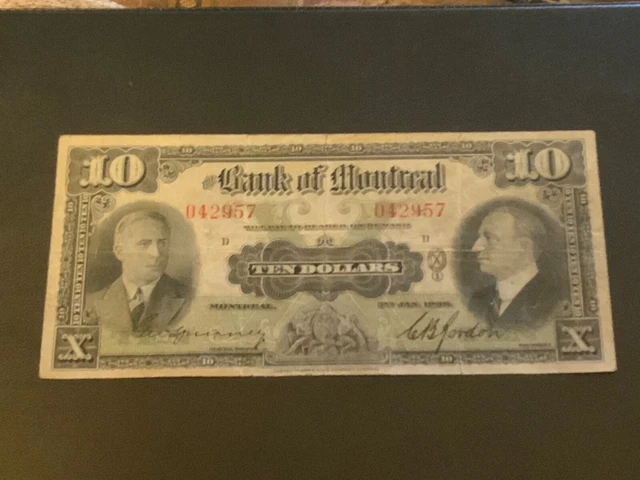 1938 The Bank of Montreal 10 Dollars