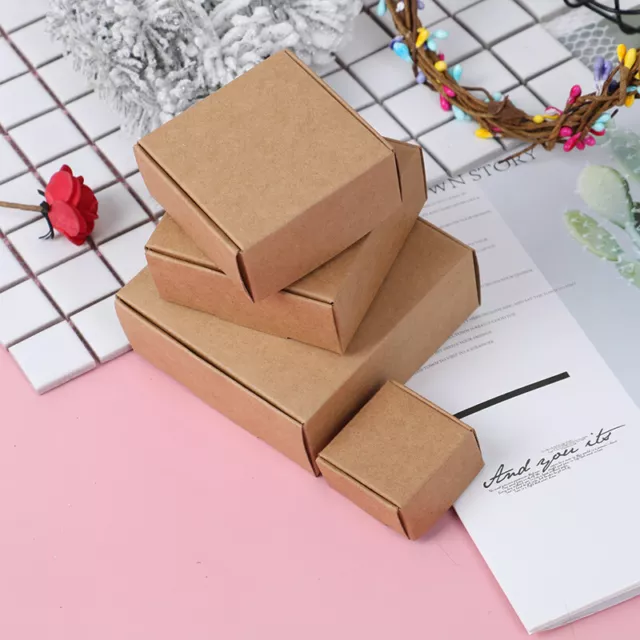 10 cajas de regalo de avión de papel Kraft marrón en blanco hechas a mano. 2