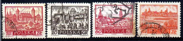 Lot of 4 good stamps Very Fine Used Poland Polska pologne  / 4 Timbres Oblitérés