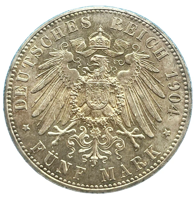 Allemagne, Mecklenburg-Schwerin, 5 mark 1904A. SUP+ avec patine