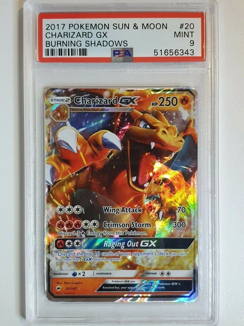 2017 Pokemon Charizard GX 20/147 Holo Ultra Rare Burning Shadows - PSA 9