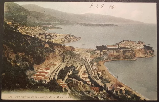 AK Monaco Vue générale de la Principauté Farblitho ungelaufen datiert 1916